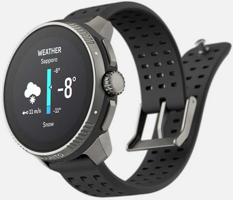 Išmanusis laikrodis Suunto Race Titanium Charcoal, Tamsiai pilkos spalvos korpusas su juodos spalvos dirželiu