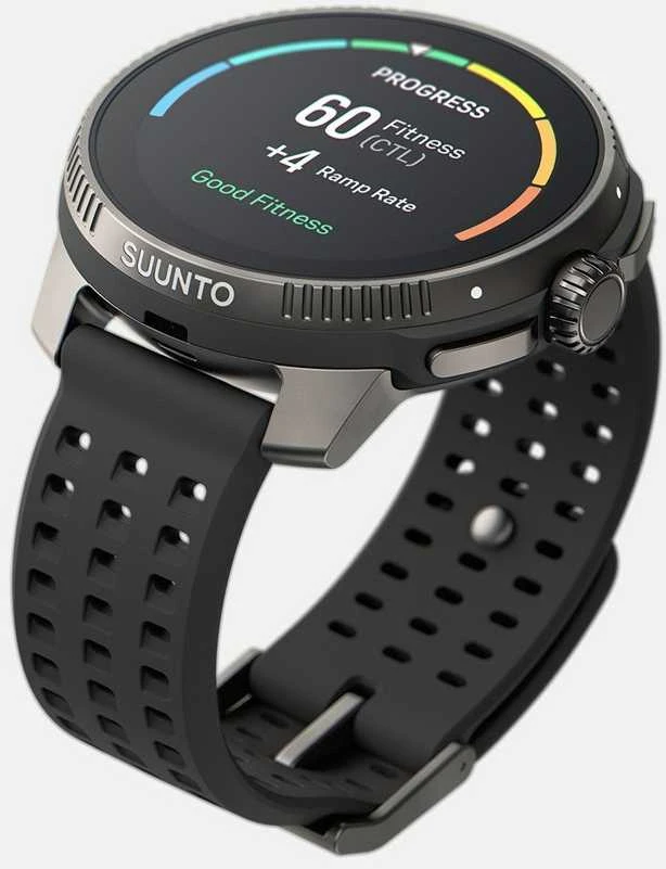 Išmanusis laikrodis Suunto Race Titanium Charcoal, Tamsiai pilkos spalvos korpusas su juodos spalvos dirželiu