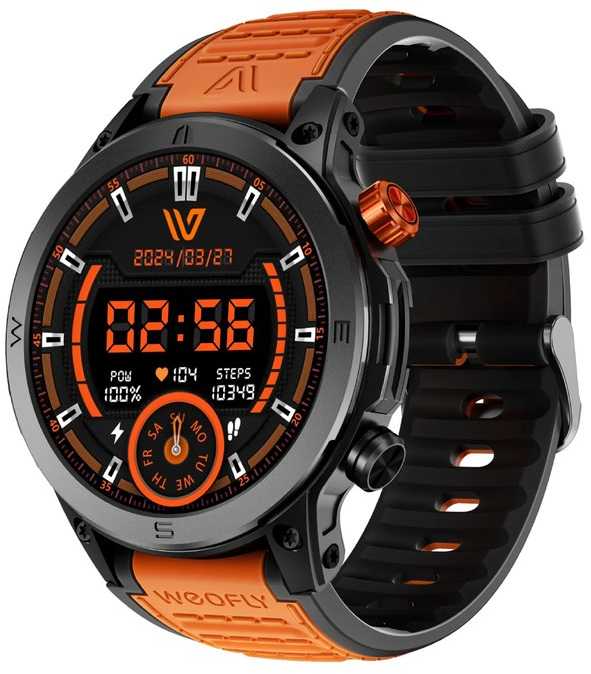 Weofly Conquer Išmanusis laikrodis - Multifunction Watch Bluetooth 5.3 Oranžinis
