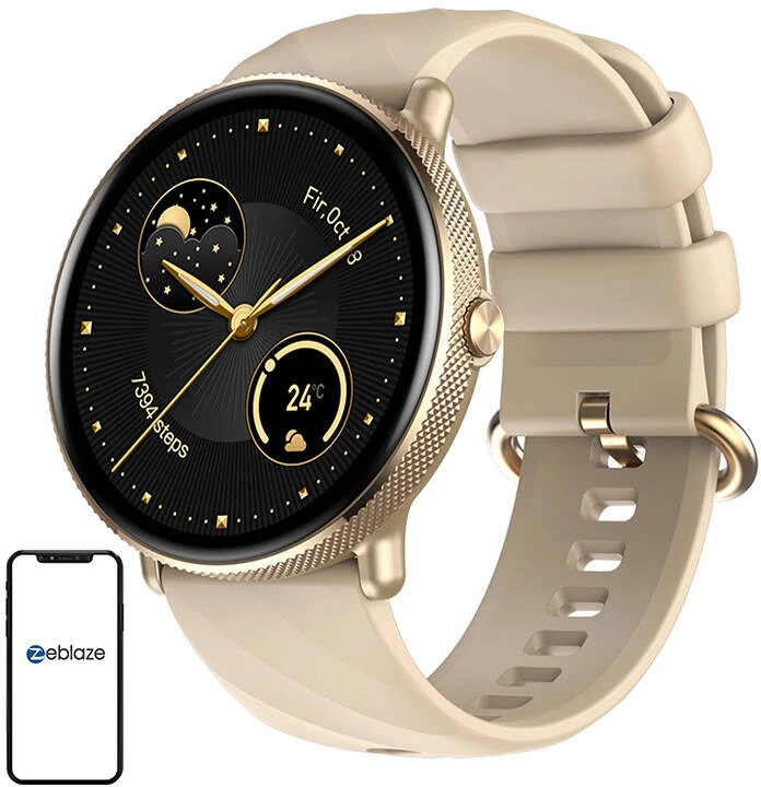 Išmanusis laikrodis - Zeblaze GTR 3 Pro 1.43" AMOLED, 100+ sporto režimų, auksinis