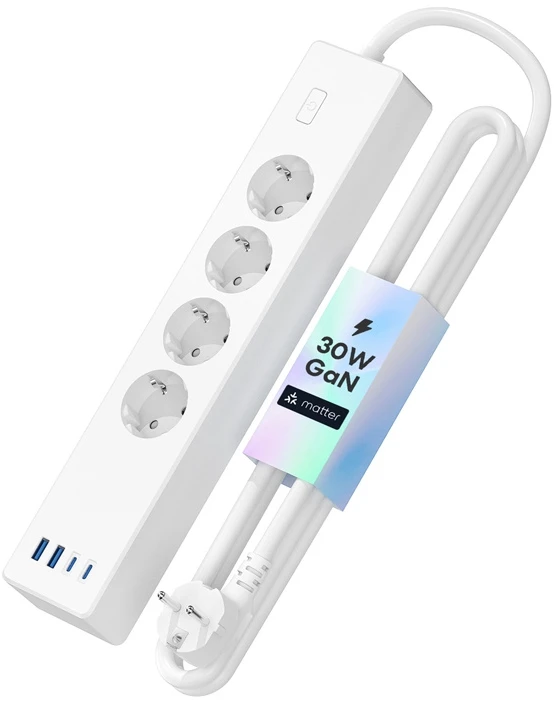 Meross MSP844 Wifi prailgintojas 4 AC kištukai 4 USB Matter