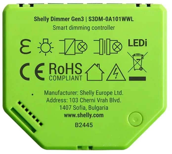 Shelly Dimmer GEN3 Išmanusis 1 kanalo wifi dimeris