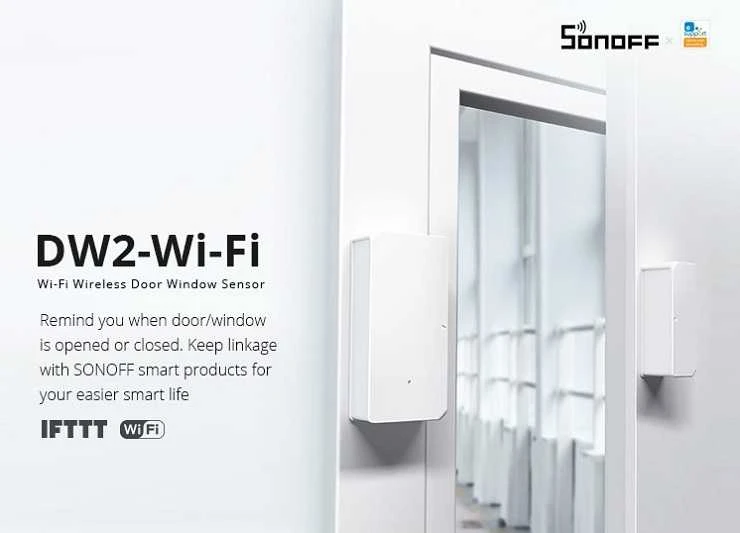 Sonoff DW2 Wi-Fi durų ir langų atidarymo jutiklis