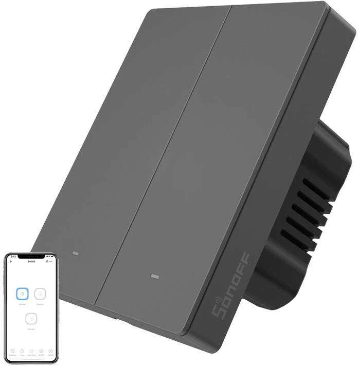 SONOFF M5 2 klavišų sieninis jungiklis 80mm pločio M5-2C-80