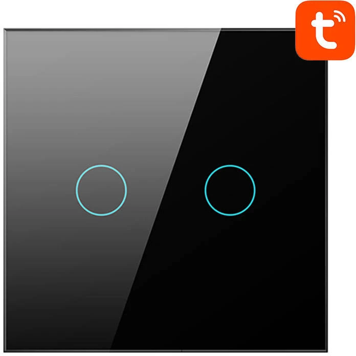 Išmanusis šviesos jungiklis WiFi Avatto TS02-EU-B2 2 krypčių (juodas)