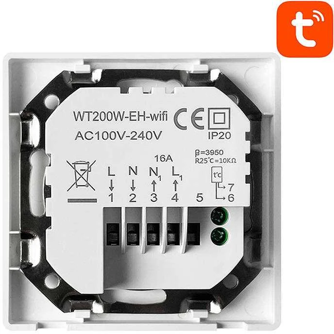 Išmanusis termostatas Avatto WT200-BH-3A-W Katilo šildymas 3A WiFi TUYA