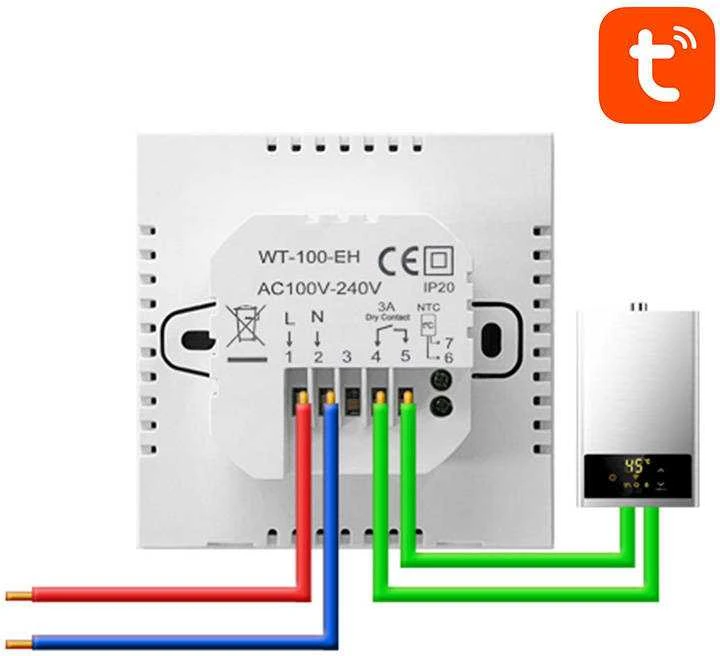Avatto ZWT100 Zigbee termostatas katilo valdiklis 3A TUYA