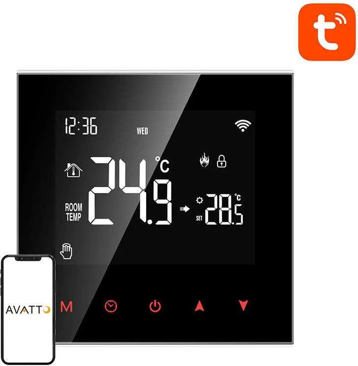 Avatto ZWT100 Zigbee termostatas katilo valdiklis 3A TUYA