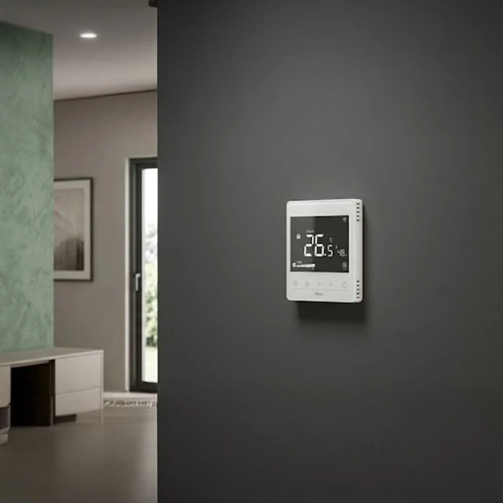 „Nice Warm-Control Baltas“ grindinio šildymo termostatas