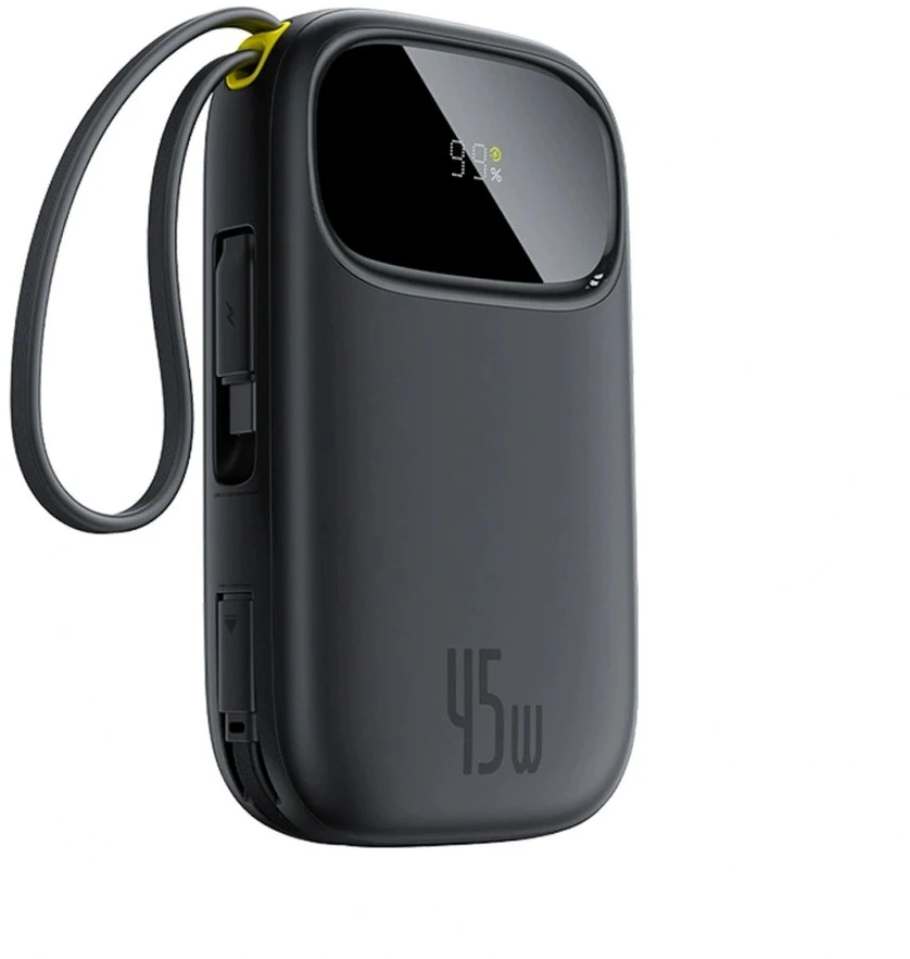 Baseus EnerFill FC31 Powerbank with digital display and 2 built-in USB-C cables 20000mAh 45W Juodas