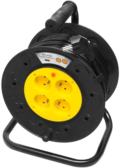 Blow PR-61 maitinimo ilgintuvas 4 lizdai su įžeminimu 30m PVC būgnas 3x1.5mm