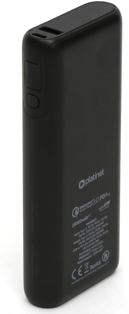 Išorinė baterija - Platinet PMPB2065B 20 000 mAh Juoda