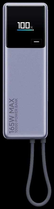 „Xiaomi 165W Power Bank“ (integruotas laidas) | 10000 mAh | USB-C | Pilka