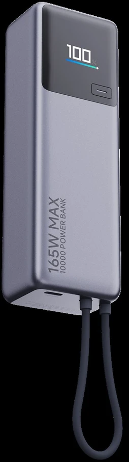 „Xiaomi 165W Power Bank“ (integruotas laidas) | 10000 mAh | USB-C | Pilka