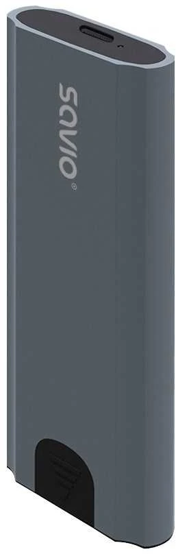 Savio M.2 SSD NVMe išorinio disko korpusas, USB-C 3.1, AK-67, pilkas
