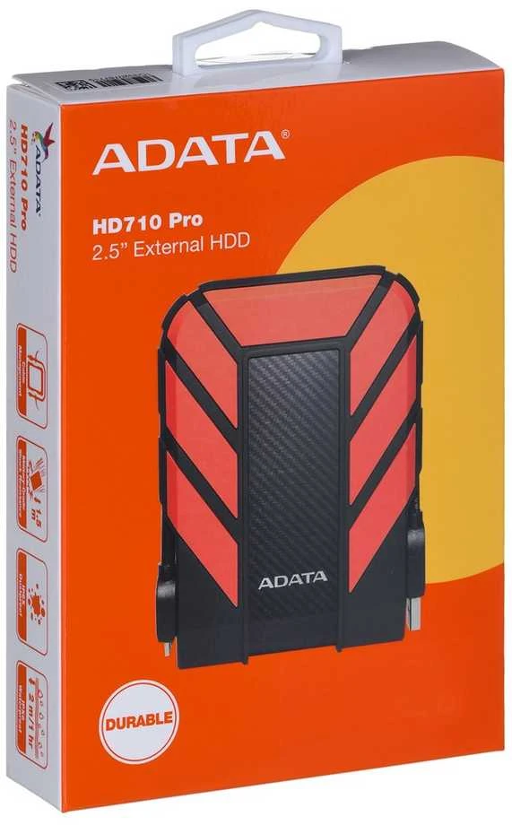 ADATA HD710P 1000 GB, 2.5", USB 3.1 (atgal suderinama su USB 2.0), Raudona