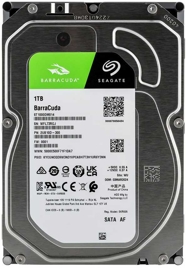 Kietasis diskas SEAGATE Desktop Barracuda 7200 1TB HDD 7200rpm SATA 3,5 colio