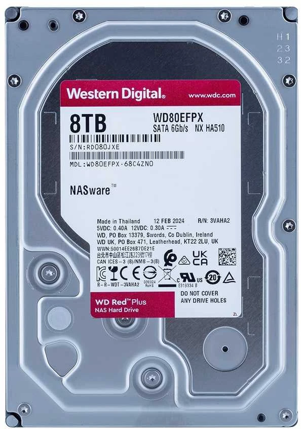 Kietasis diskas Sandisk WD Raudona Plus 8TB SATA 6Gb/s HDD Desktop