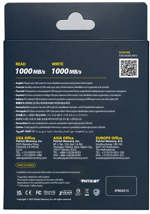 Kietasis diskas Patriot Memory Transporter Lite 512 GB USB Type-C 3.2 Gen 2 (3.1 Gen 2) (PTPL512GPECB) Juodas