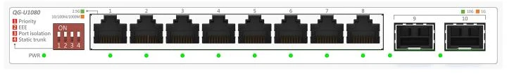Jungiklis - ASUS QG-U1080 8 prievadų nevaldomas 2,5G Ethernet 18,6 Mpps
