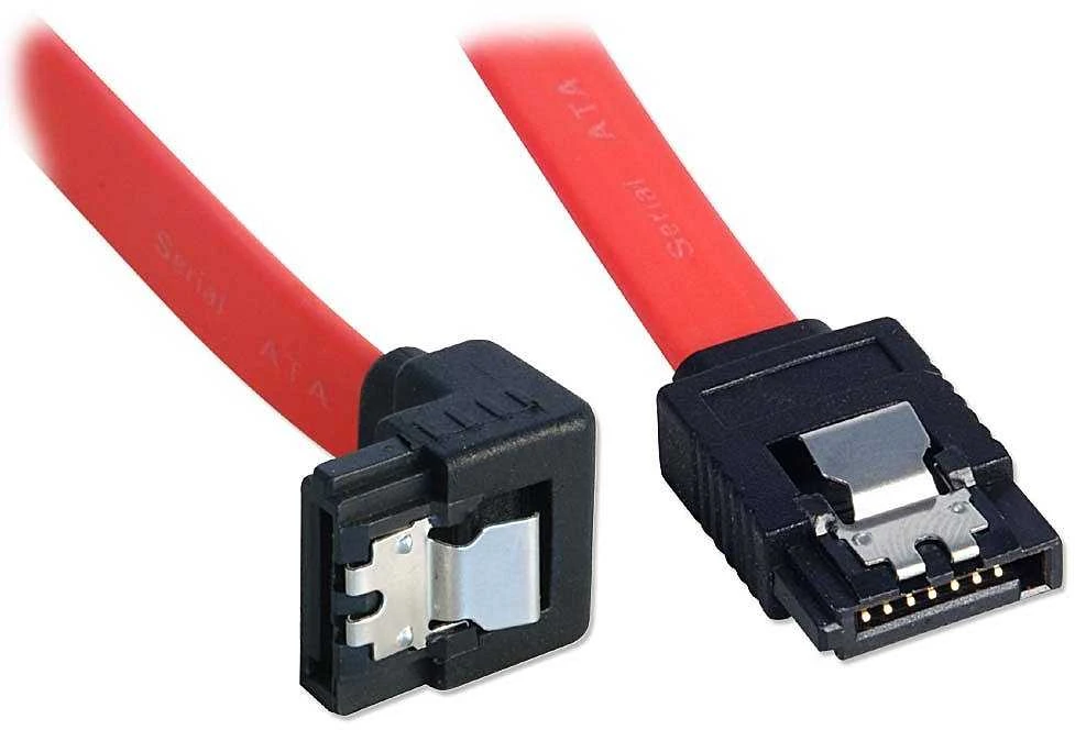 Kabelis - LINDY 1m Vidinis SATA III Kabelis 2x7 Pin Latch 90°