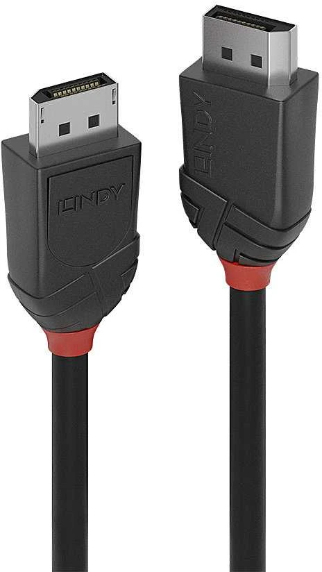 DisplayPort 2.1 kabelio jungtys su raudonu akcentu