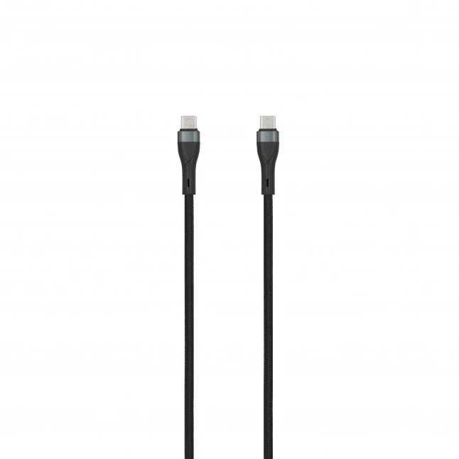 SEEK TOTI Type-C to Type-C, 2m Braided Cable 3A,Juodas