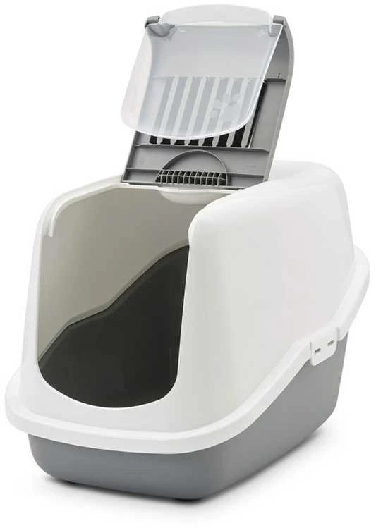 Savic Tualetas namas NESTOR su durelėm ir filtru, 56x39x38.5cm, baltas/pilkas