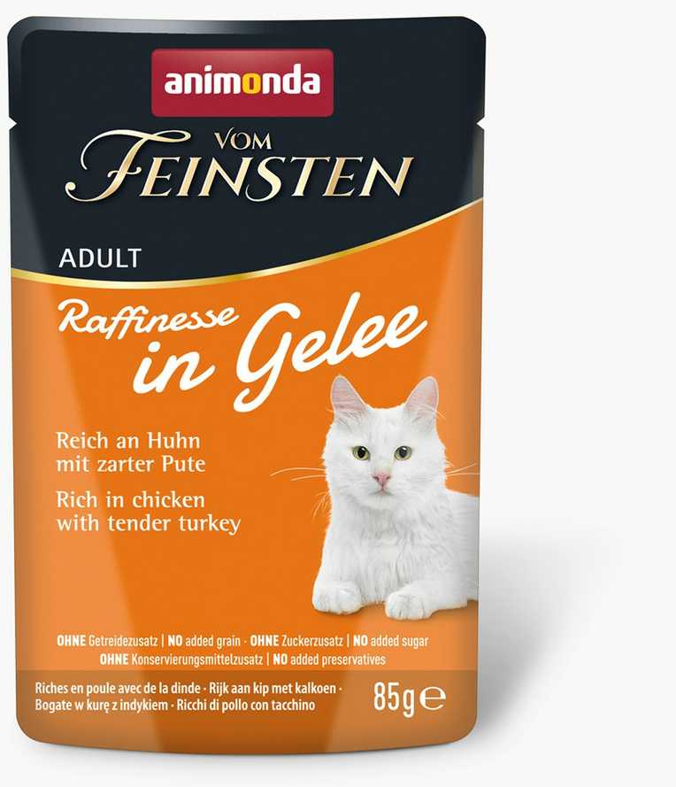 Animoda ANIMONDA Vom Feinsten Adult Raffinesse želė, turtinga vištiena su kalakutiene - šlapias maistas katėms - 85g