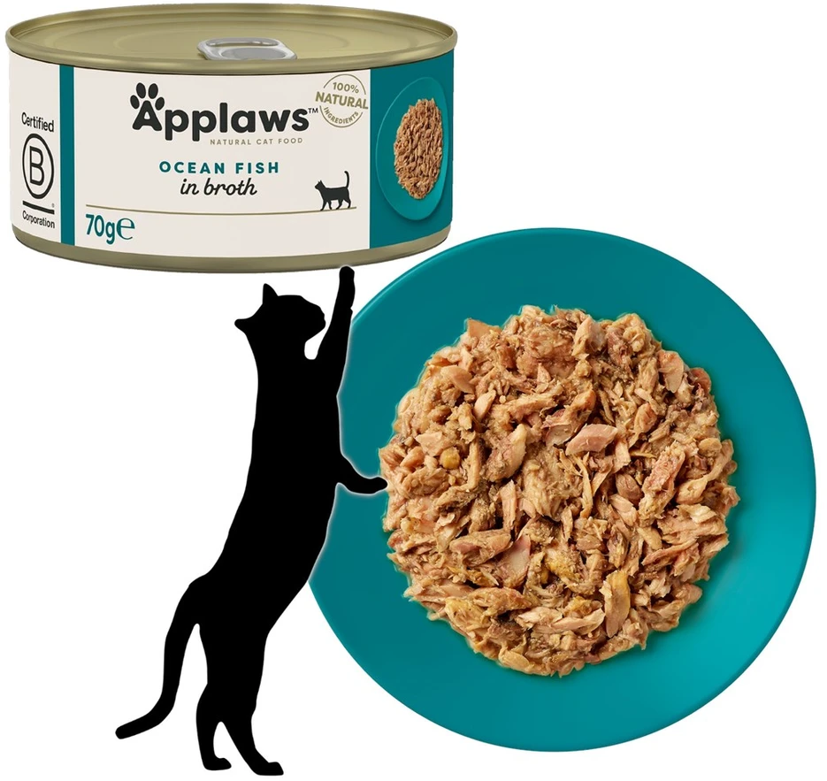 APPLAWS Ocean žuvis in Broth – šlapias kačių maistas – 70g