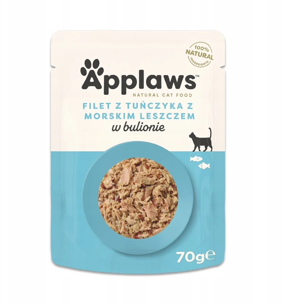 APPLAWS Tuna fillet with sea bream in broth – šlapias kačių maistas – 70g