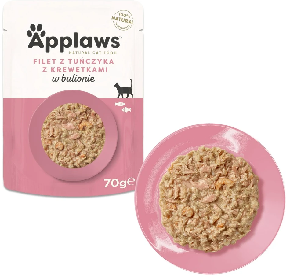 APPLAWS tuno filė su krevetėmis sultinyje - šlapias kačių ėdalas - 70 g