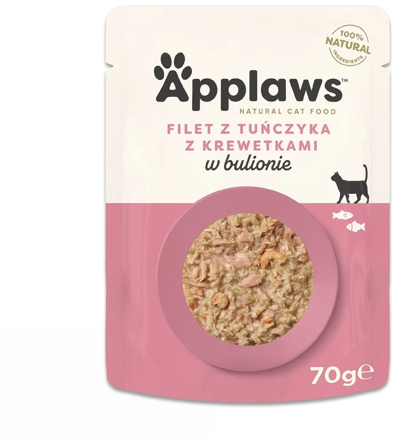 APPLAWS tuno filė su krevetėmis sultinyje - šlapias kačių ėdalas - 70 g