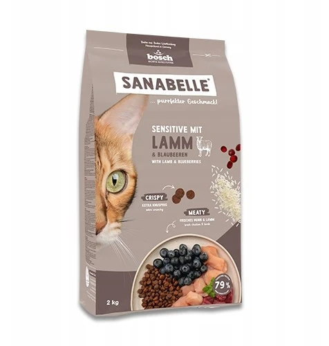 BOSCH Sanabelle Life Sensitive su ėriena & blueberries – sausas kačių maistas – 8kg