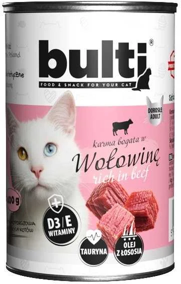 Kačių Maistas - BULTI Rich in jautiena Drėgnas Kačių Maistas 400g Be Glitimo