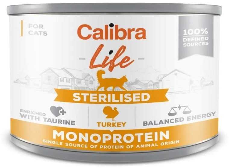 Kačių Maistas - CALIBRA Cat Life Sterilised kalakutiena Drėgnas Maistas 200g Be Grūdų
