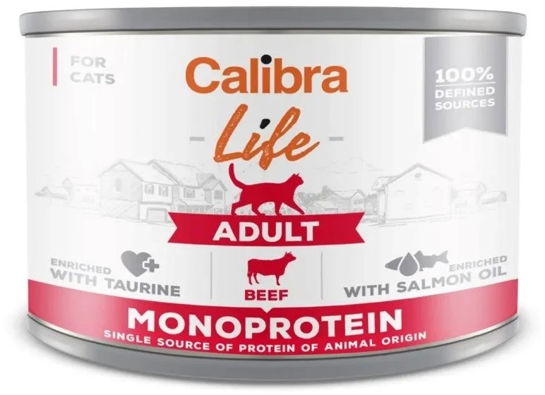 CALIBRA Cat Life Adult jautiena – šlapias kačių maistas – 200g