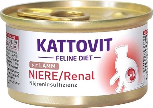 KATTOVIT Feline Diet Niere/Renal ėriena – šlapias kačių maistas – 85g