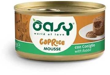 Kačių maistas - Oasy Caprice Mousse triušių šlapias kačių maistas 85g begrūdis