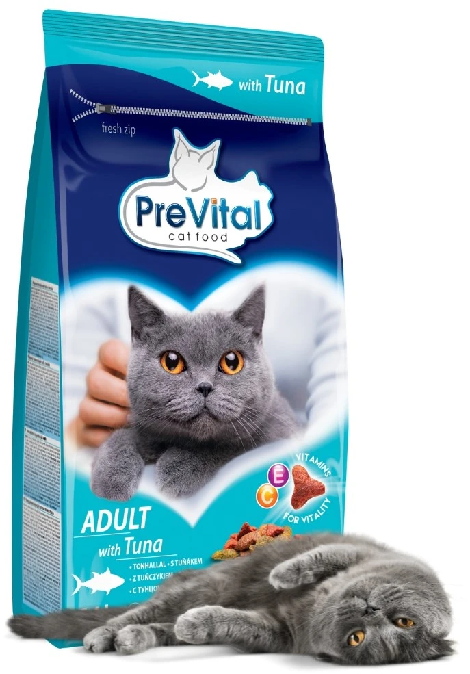 PREVITAL suaugusių tunų sausas kačių ėdalas - 1,4kg