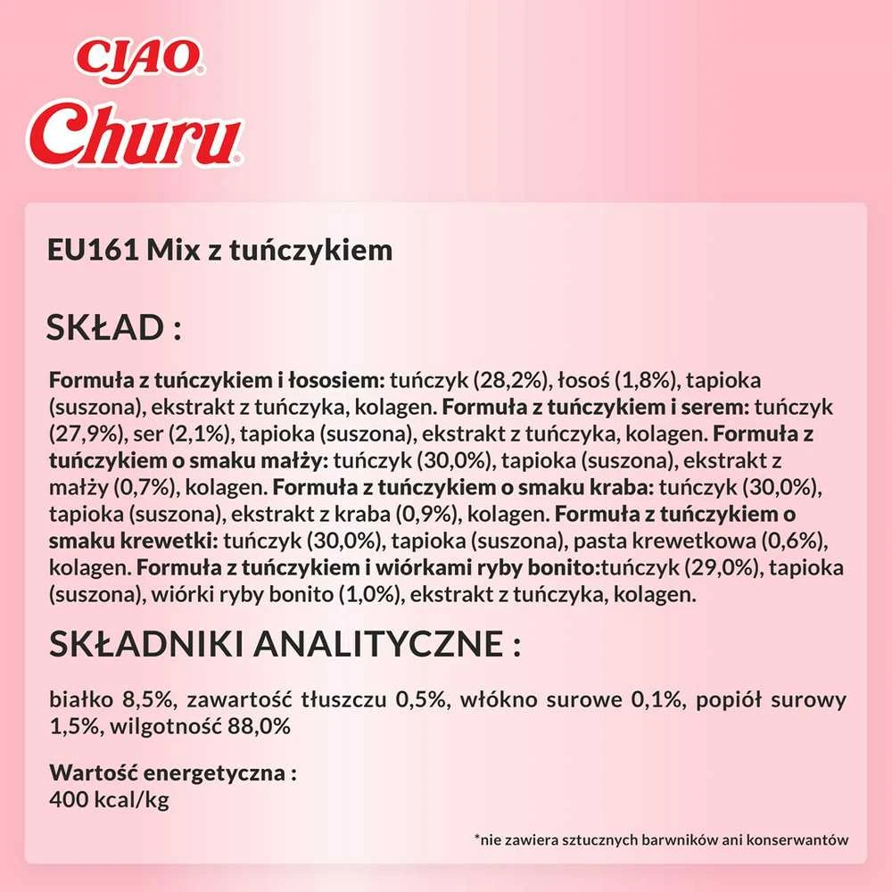Kačių Skanėstai - Inaba Churu Įvairių Skonių Dėžutė Su Tuno Skanėstais 60 X 14g