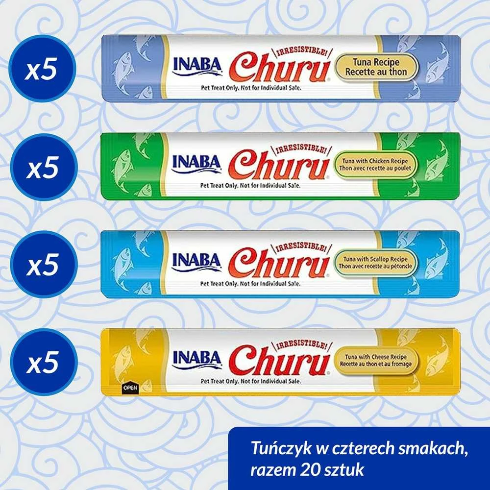 INABA Churu Variety box Tunas - kačių skanėstai - 20 x 14g