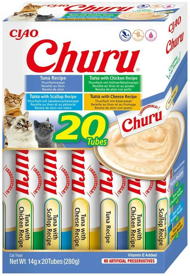 INABA Churu Variety box Tunas - kačių skanėstai - 20 x 14g