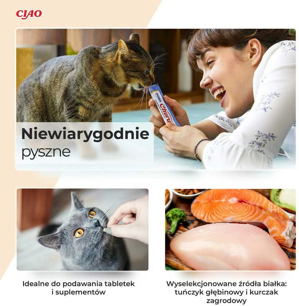 INABA CAT CHURU VARIETIES tuno skanėstas katėms 40x14 g