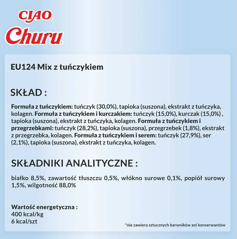 INABA Churu Variety box Tunas - kačių skanėstai - 20 x 14g