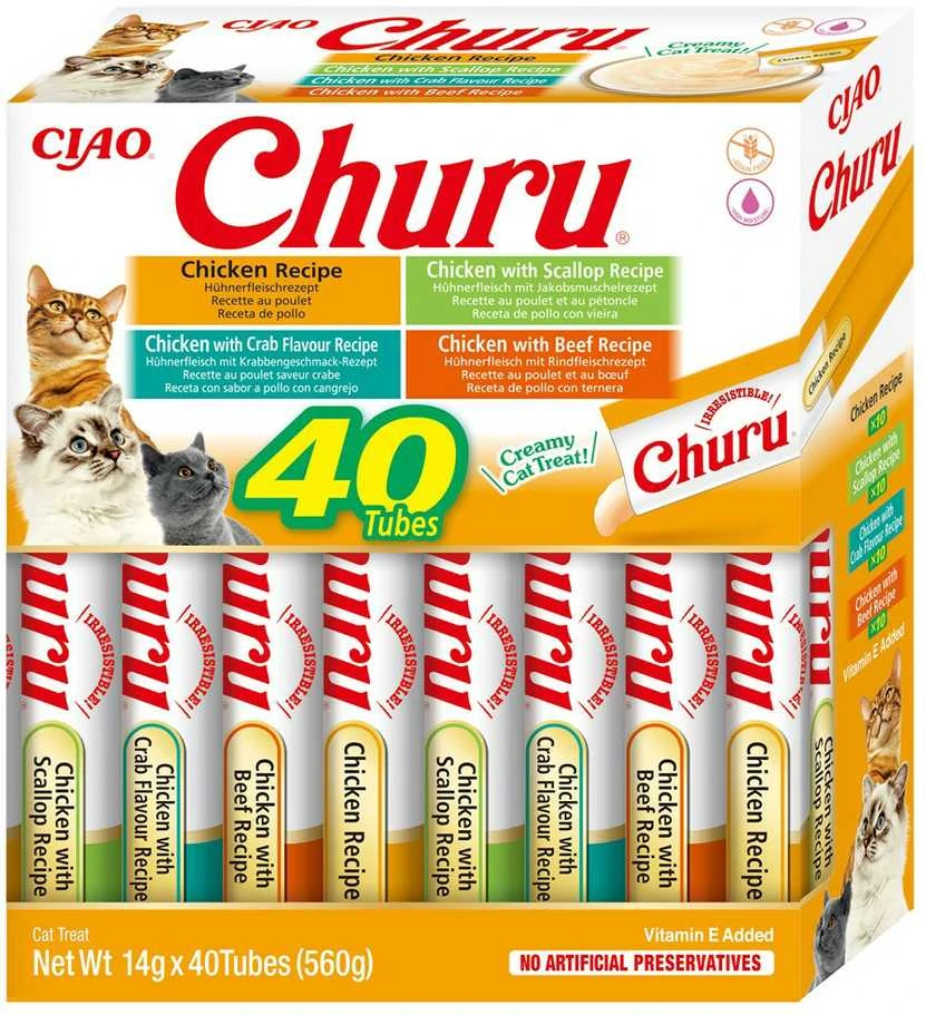 INABA CAT CHURU VARIETIES vištienos skanėstas katėms 40x14 g