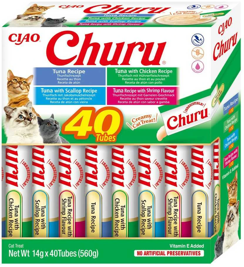 INABA CAT CHURU VARIETIES tuno skanėstas katėms 40x14 g