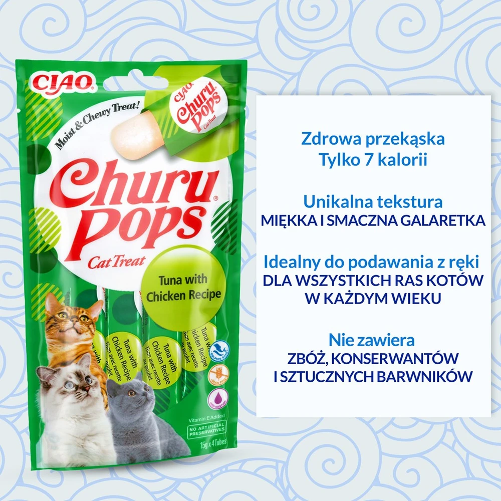 Inaba Churu Cat skanėstas Pops Tuna Chicken 60g