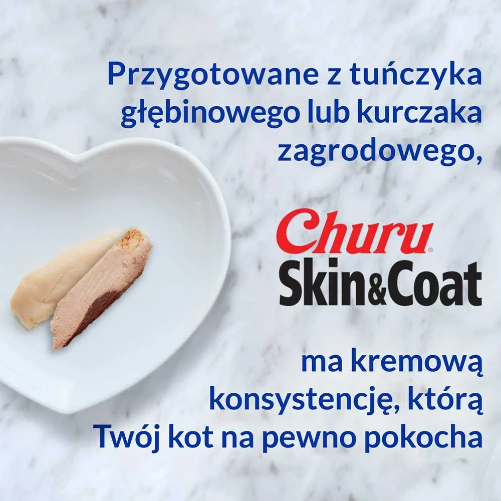 Kačių Skanėstai - INABA Churu Skin&Coat Vištienos Receptas 4x14 g