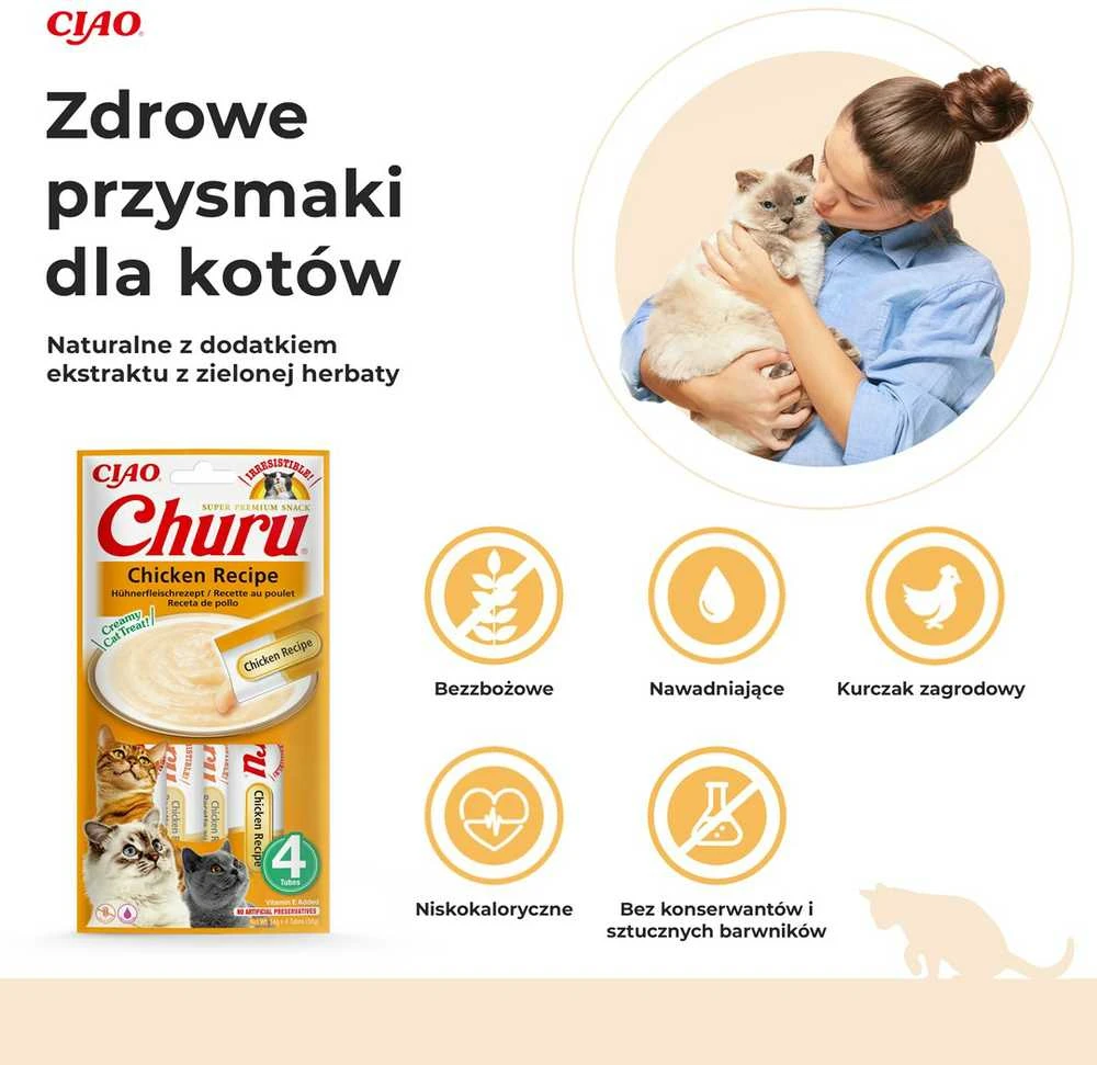 Kačių Skanėstai - Inaba Churu Vištiena 4x14 g